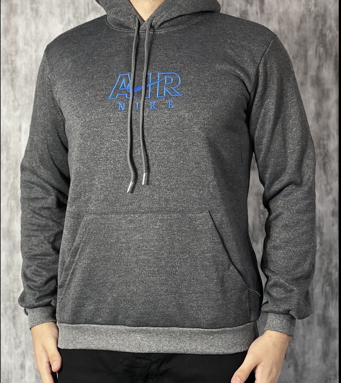 Moletom c/ capuz Nike Air - Cinza c/ simbolo Azul