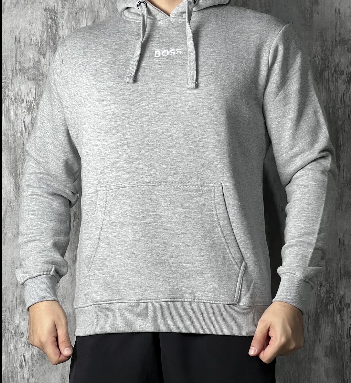 Moletom c/ capuz Boss - Cinza Clara Basic